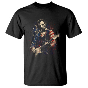 Abraham Lincoln Playing Guitar 4th of July T Shirt TS14 Black Print Your Wear