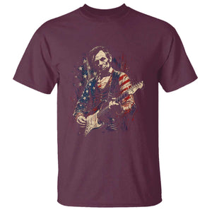 Abraham Lincoln Playing Guitar 4th of July T Shirt TS14 Maroon Print Your Wear