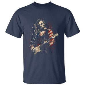 Abraham Lincoln Playing Guitar 4th of July T Shirt TS14 Navy Print Your Wear