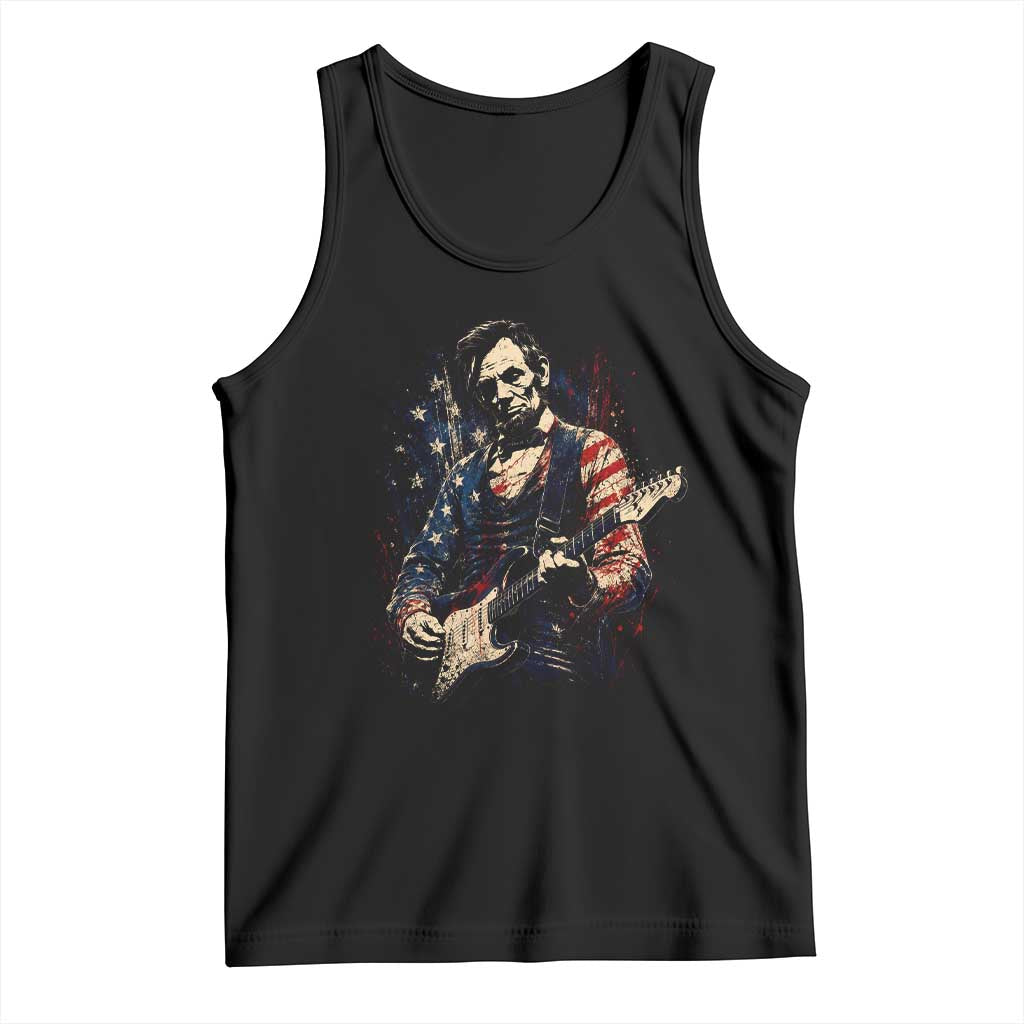 Abraham Lincoln Playing Guitar 4th of July Tank Top TS14 Black Print Your Wear