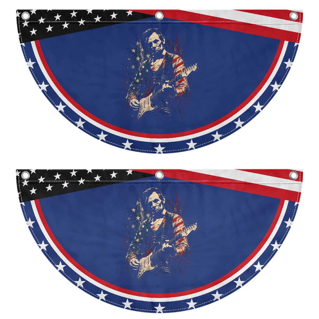Abraham Lincoln Playing Guitar 4th of July Patriotic Fan Flag TS14 2pcs pack Classic Navy Print Your Wear