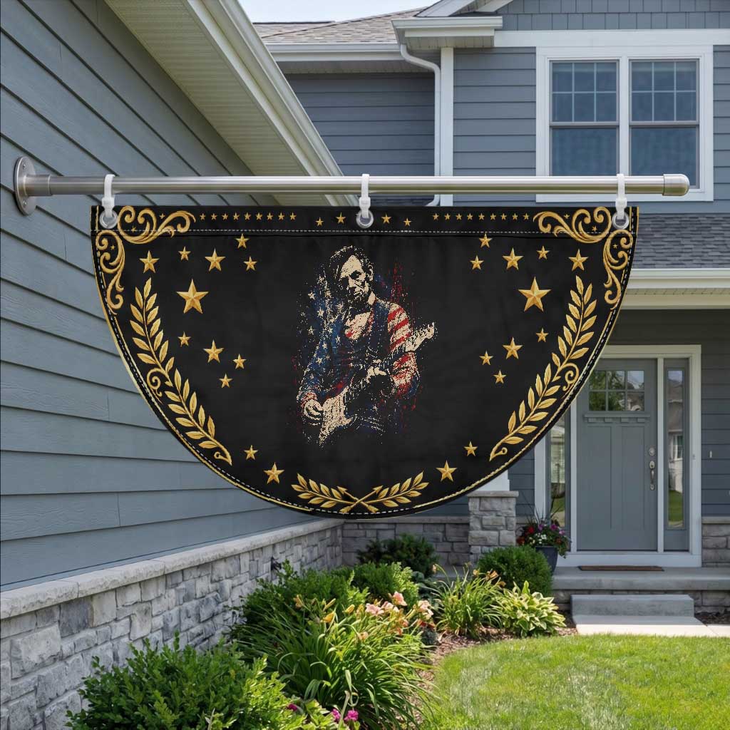 Abraham Lincoln Playing Guitar 4th of July Patriotic Fan Flag TS14 2pcs pack Vintage Black Print Your Wear
