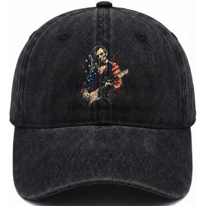 Abraham Lincoln Playing Guitar 4th of July Washed Cotton Baseball Cap TS14 Print Your Wear