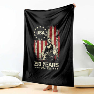 America's 250th Abraham Lincoln Playing Guitar Throw Blanket TS14 Print Your Wear