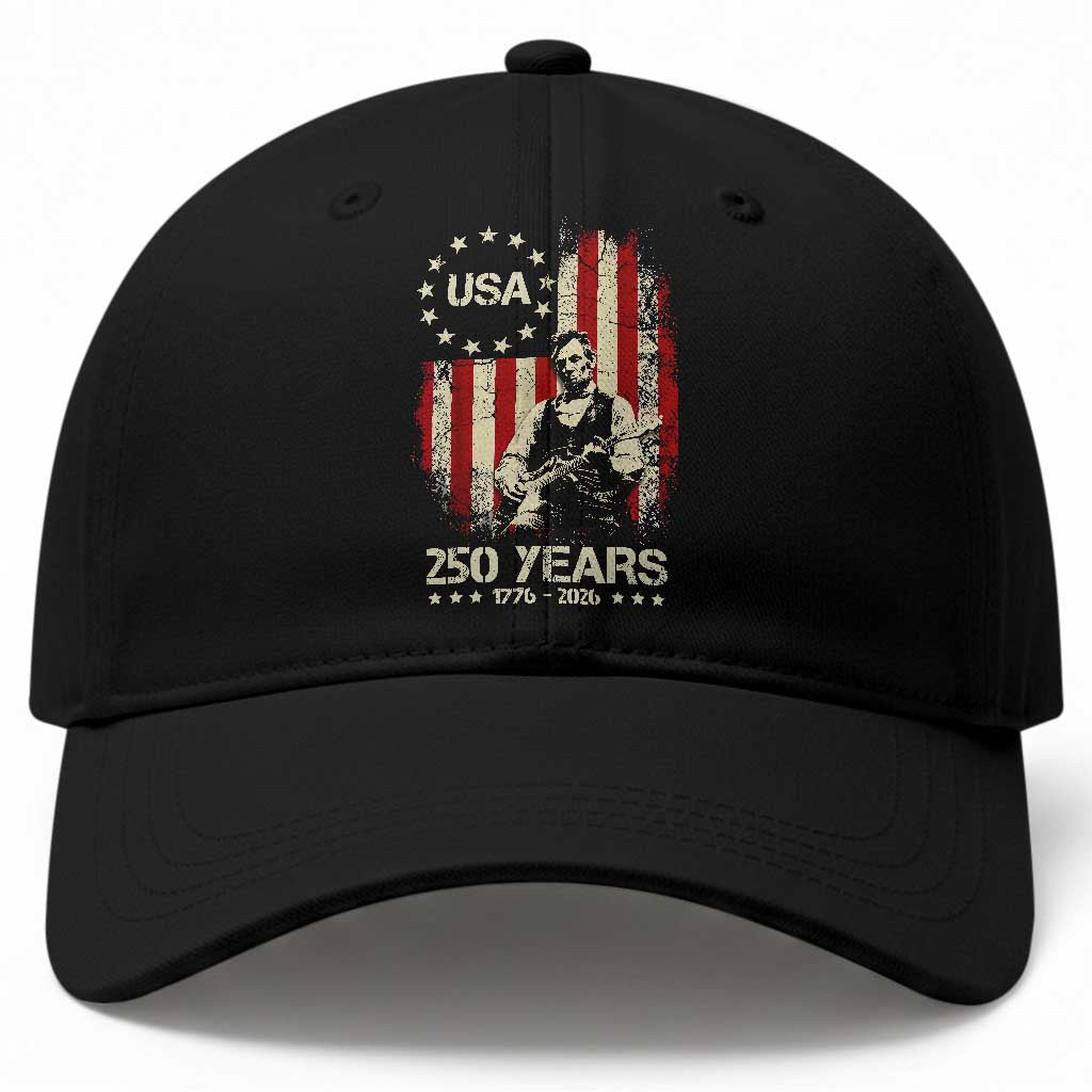 America's 250th Abraham Lincoln Playing Guitar Baseball Cap TS14 Print Your Wear