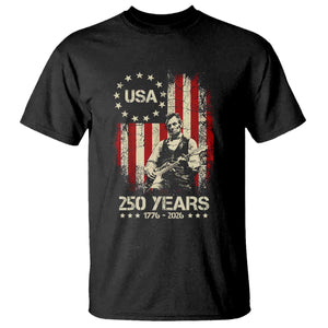 America's 250th Abraham Lincoln Playing Guitar T Shirt TS14 Black Print Your Wear