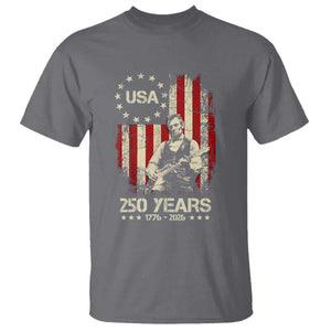 America's 250th Abraham Lincoln Playing Guitar T Shirt TS14 Charcoal Print Your Wear