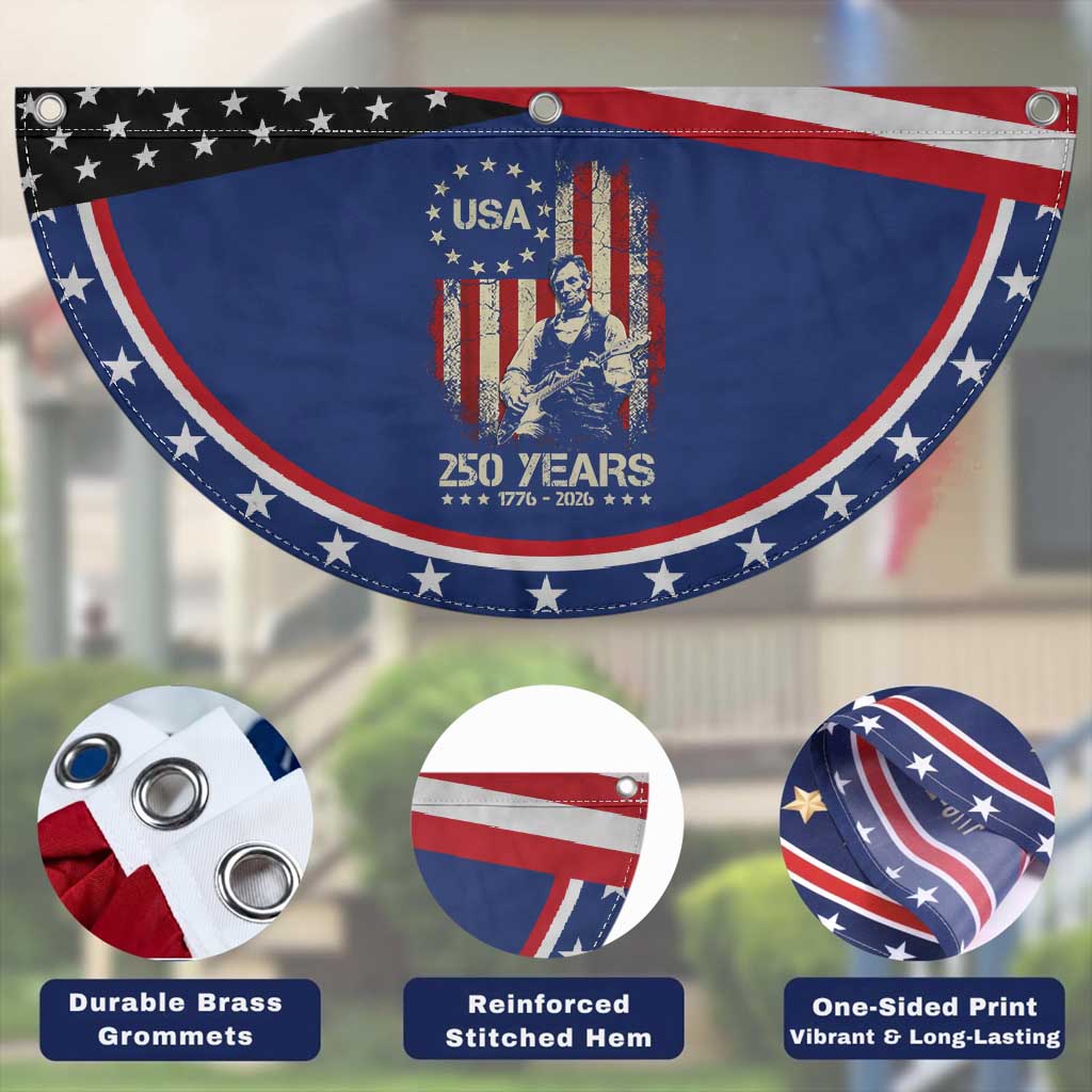 America's 250th Abraham Lincoln Playing Guitar Patriotic Fan Flag TS14 Print Your Wear