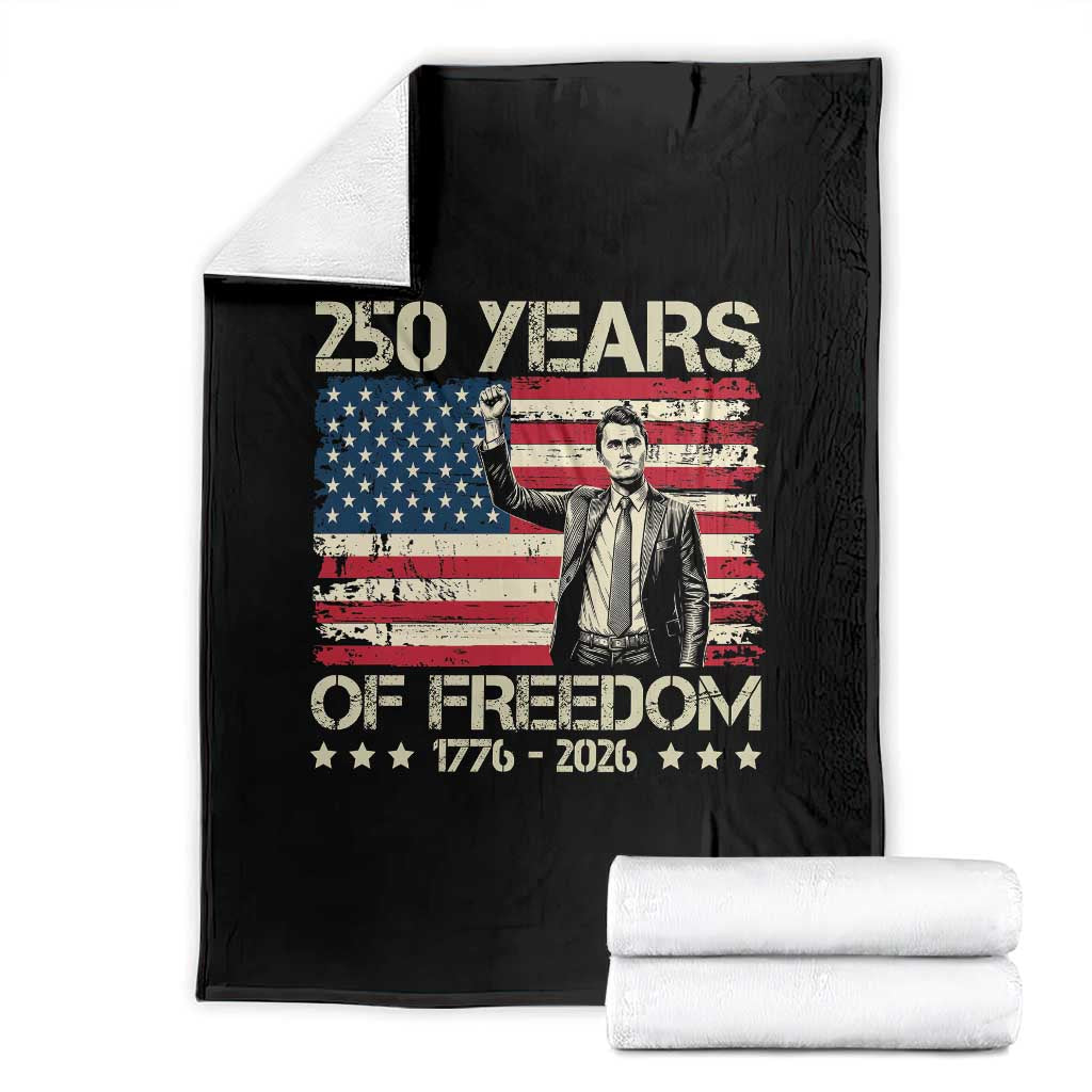 America 250 Years Throw Blanket Charlie Kirk American Flag Freedom TS14 Black Print Your Wear