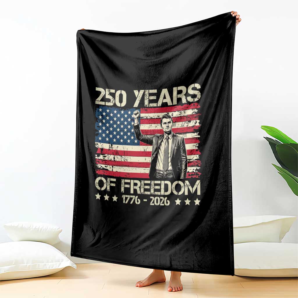 America 250 Years Throw Blanket Charlie Kirk American Flag Freedom TS14 Print Your Wear