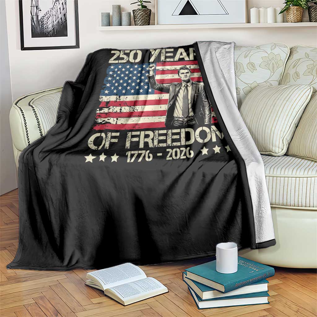 America 250 Years Throw Blanket Charlie Kirk American Flag Freedom TS14 Print Your Wear