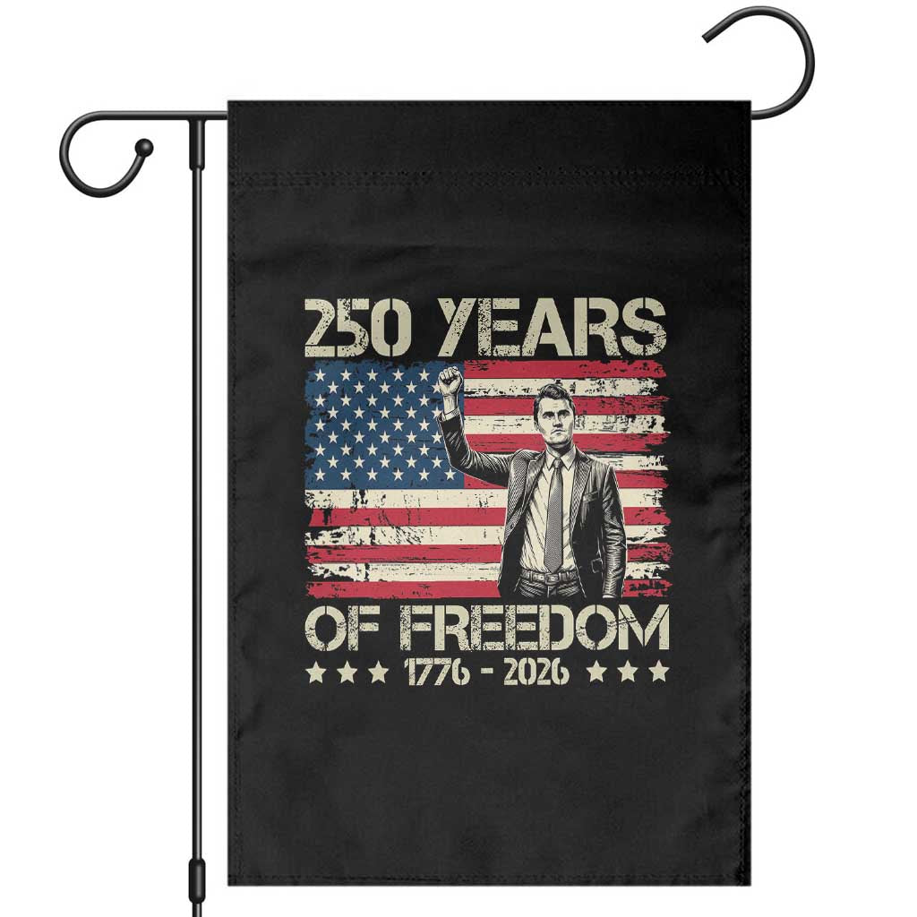 America 250 Years Garden Flag Charlie Kirk American Flag Freedom TS14 Black Print Your Wear