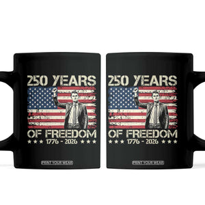 America 250 Years Coffee Mug Charlie Kirk American Flag Freedom TS14 Black Print Your Wear