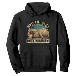Neil The Seal Become Ungovernable Hoodie Funny Elephant Seal Meme TS14 Black Print Your Wear
