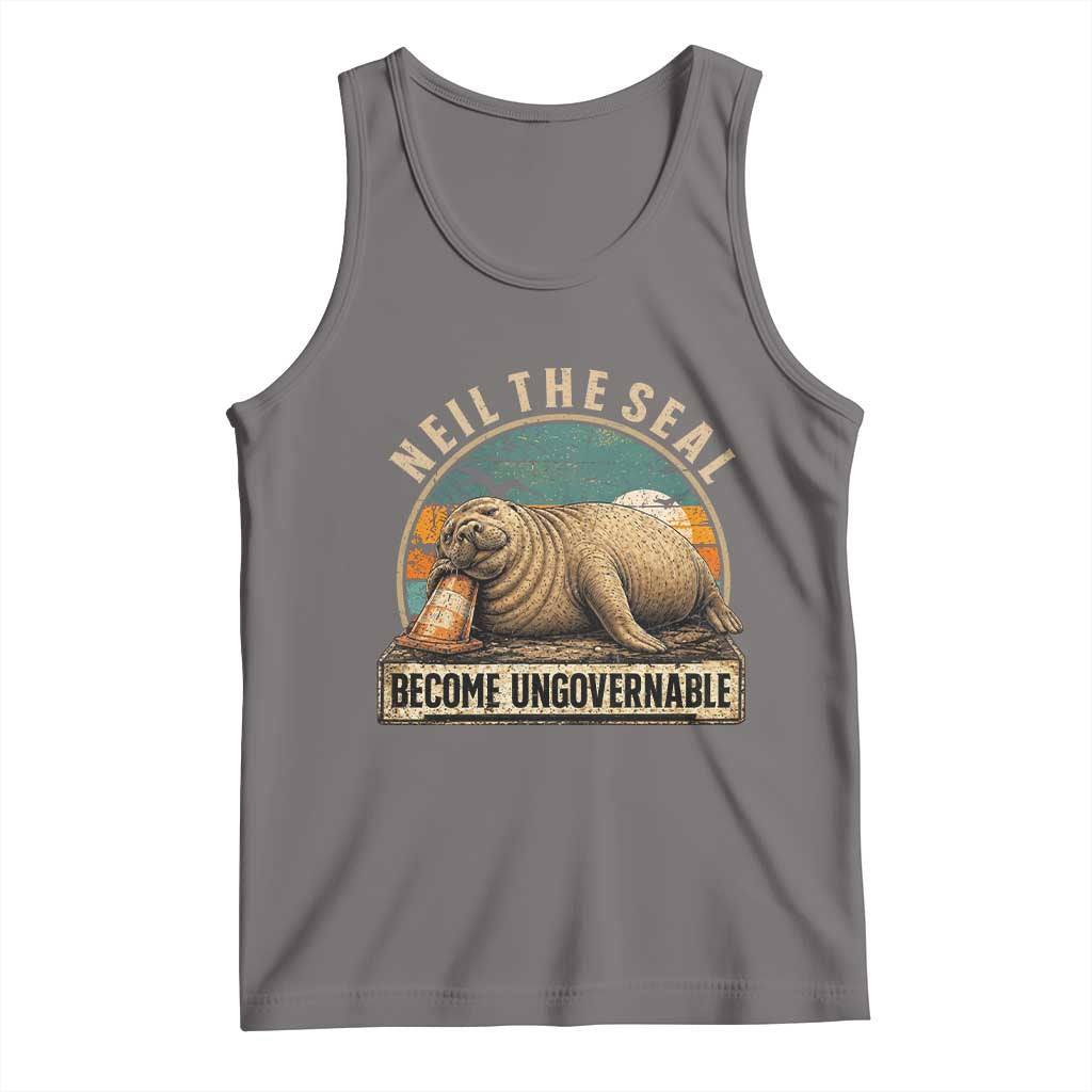 Neil The Seal Become Ungovernable Tank Top Funny Elephant Seal Meme TS14 Deep Heather Print Your Wear