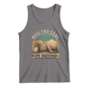 Neil The Seal Become Ungovernable Tank Top Funny Elephant Seal Meme TS14 Deep Heather Print Your Wear