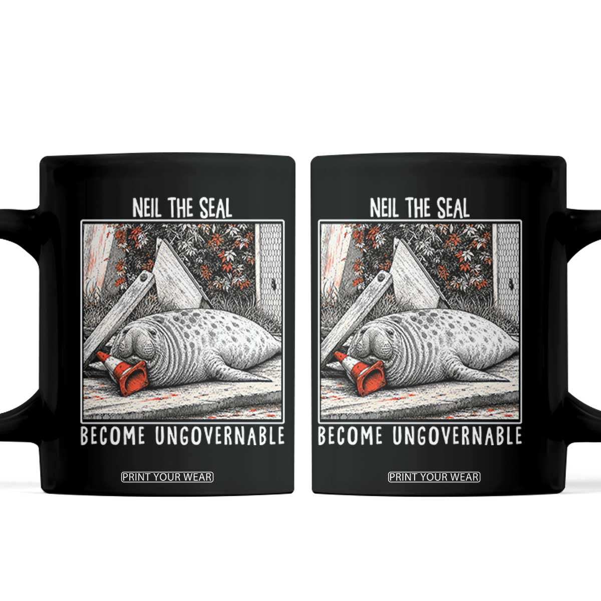 Neil The Seal Become Ungovernable Coffee Mug Vintage Elephant Seal Animal Meme TS14 Black Print Your Wear