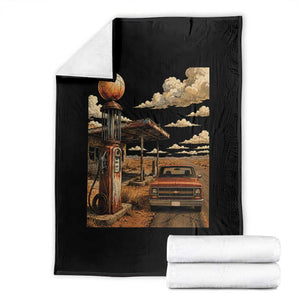 Route Highway 66 Classic Gas Pump Desert Classic Pickup Truck Car Lover Throw Blanket TS14 Black Print Your Wear