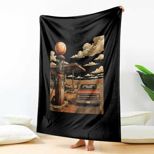 Route Highway 66 Classic Gas Pump Desert Classic Pickup Truck Car Lover Throw Blanket TS14 Print Your Wear