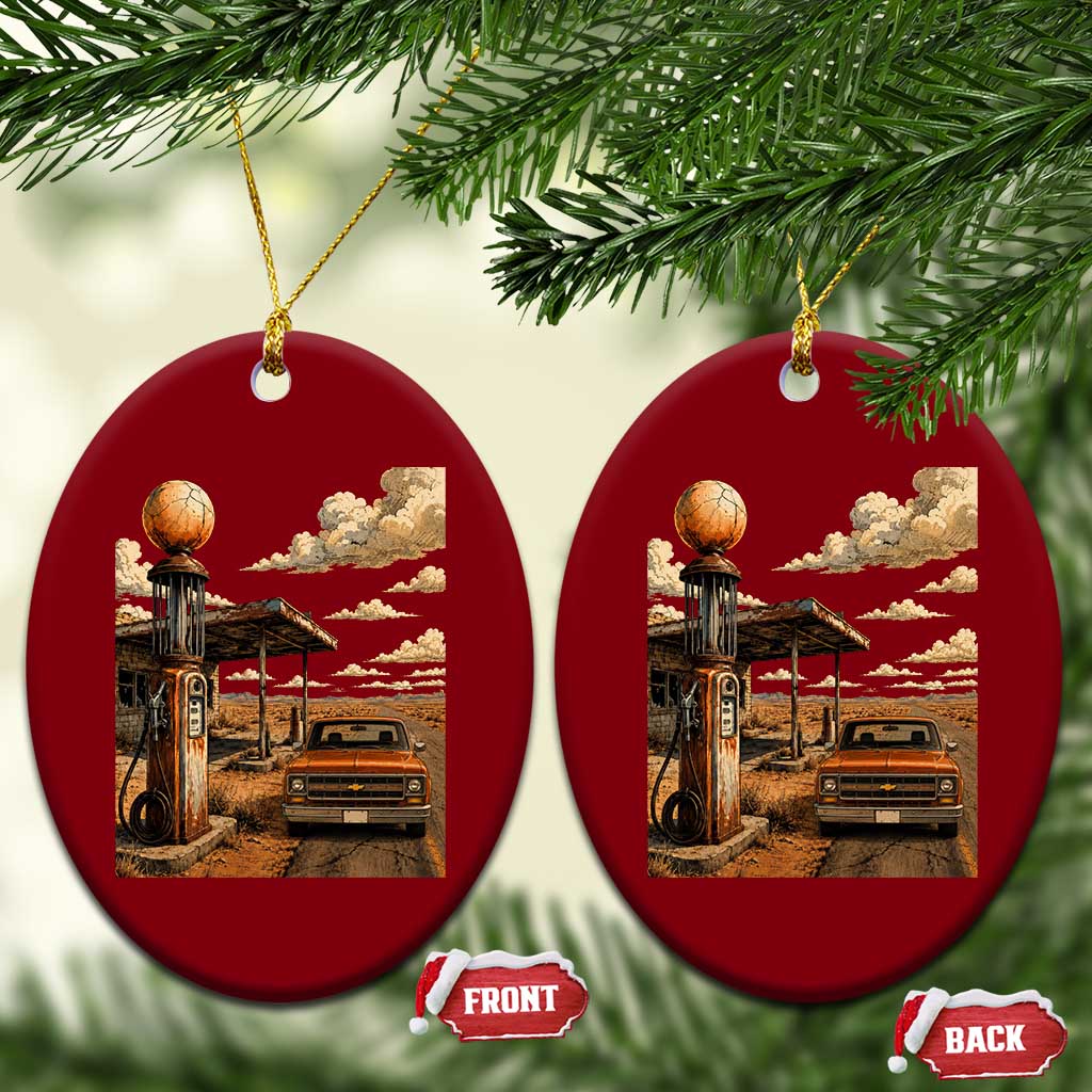 Route Highway 66 Classic Gas Pump Desert Classic Pickup Truck Car Lover Ceramic Ornament TS14 Print Your Wear