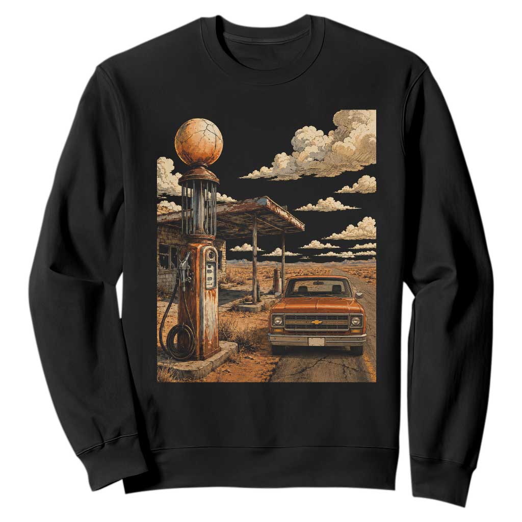Route Highway 66 Classic Gas Pump Desert Classic Pickup Truck Car Lover Sweatshirt TS14 Black Print Your Wear