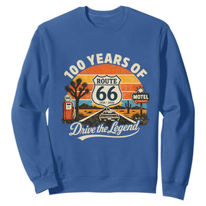 Vintage Route Highway 66 100th Anniversary 2026 Americana Road Trip Souvenir Sweatshirt TS14 Royal Blue Print Your Wear