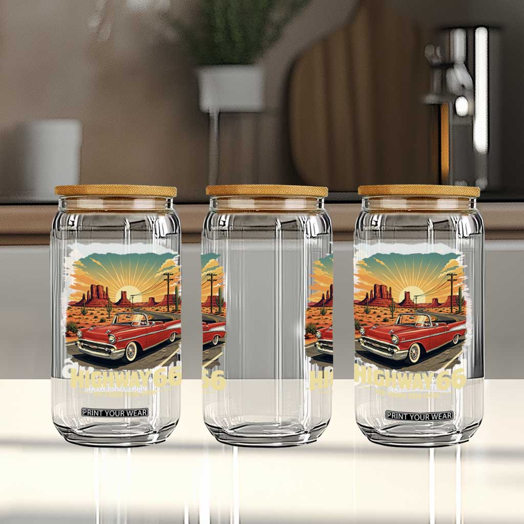Vintage Route Highway 66 100th Anniversary Souvenir Glass Can TS14 Print Your Wear
