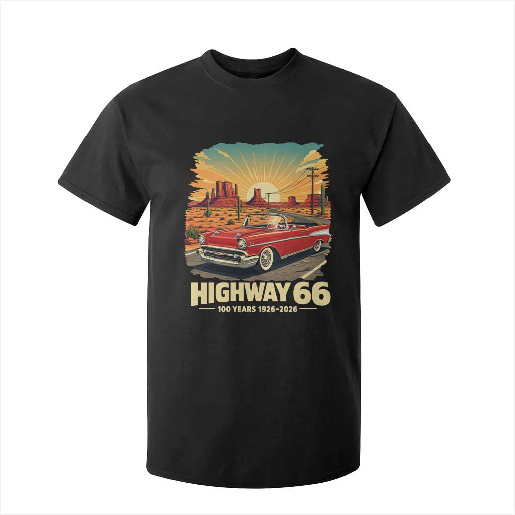 Vintage Route Highway 66 100th Anniversary Souvenir T Shirt For Kid TS14 Black Print Your Wear