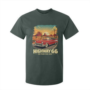 Vintage Route Highway 66 100th Anniversary Souvenir T Shirt For Kid TS14 Dark Forest Green Print Your Wear