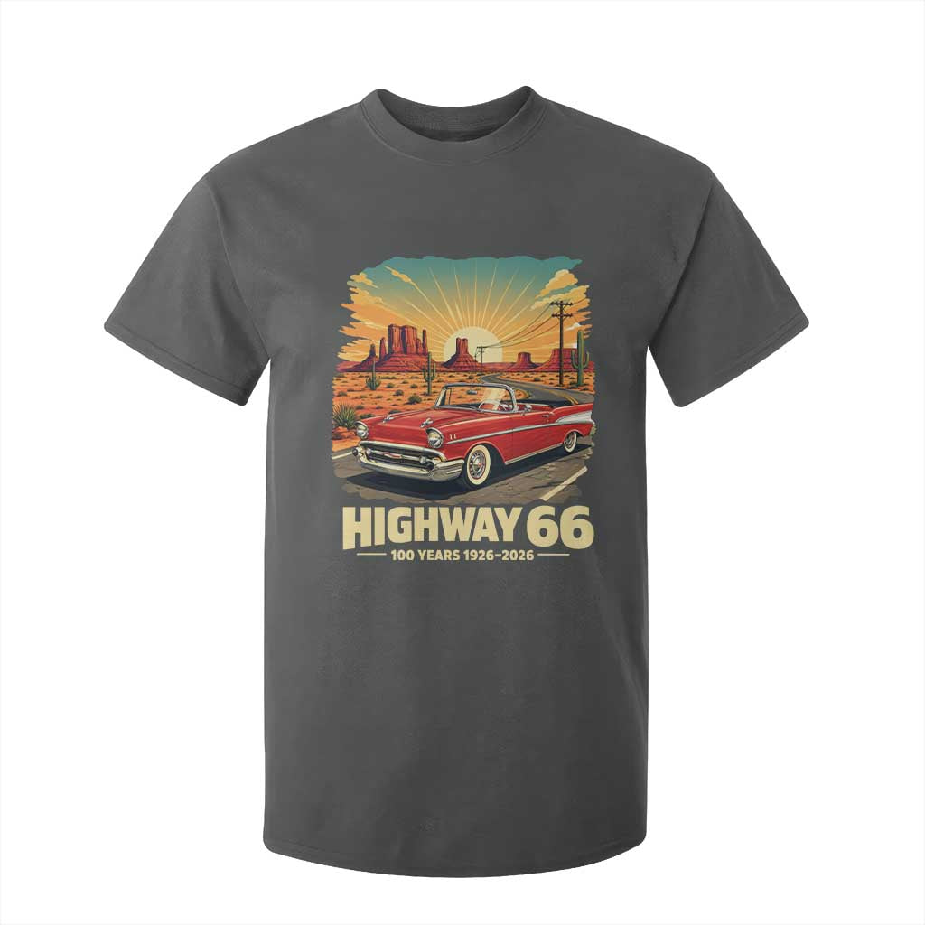 Vintage Route Highway 66 100th Anniversary Souvenir T Shirt For Kid TS14 Dark Heather Print Your Wear