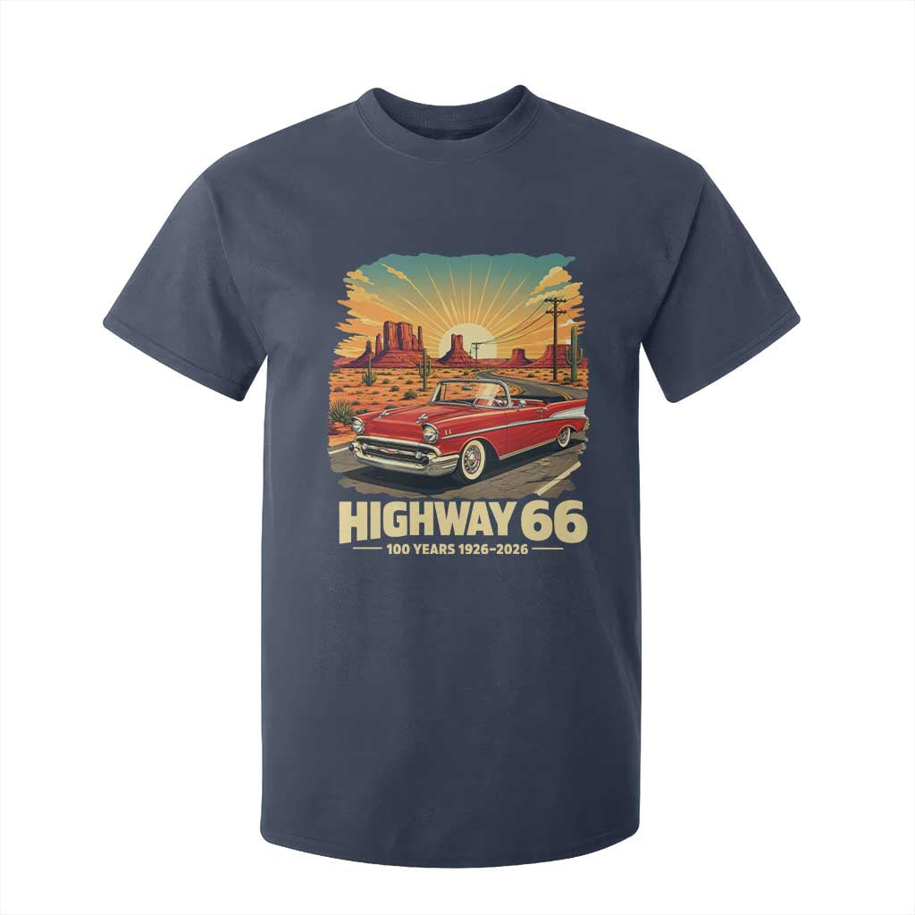 Vintage Route Highway 66 100th Anniversary Souvenir T Shirt For Kid TS14 Navy Print Your Wear