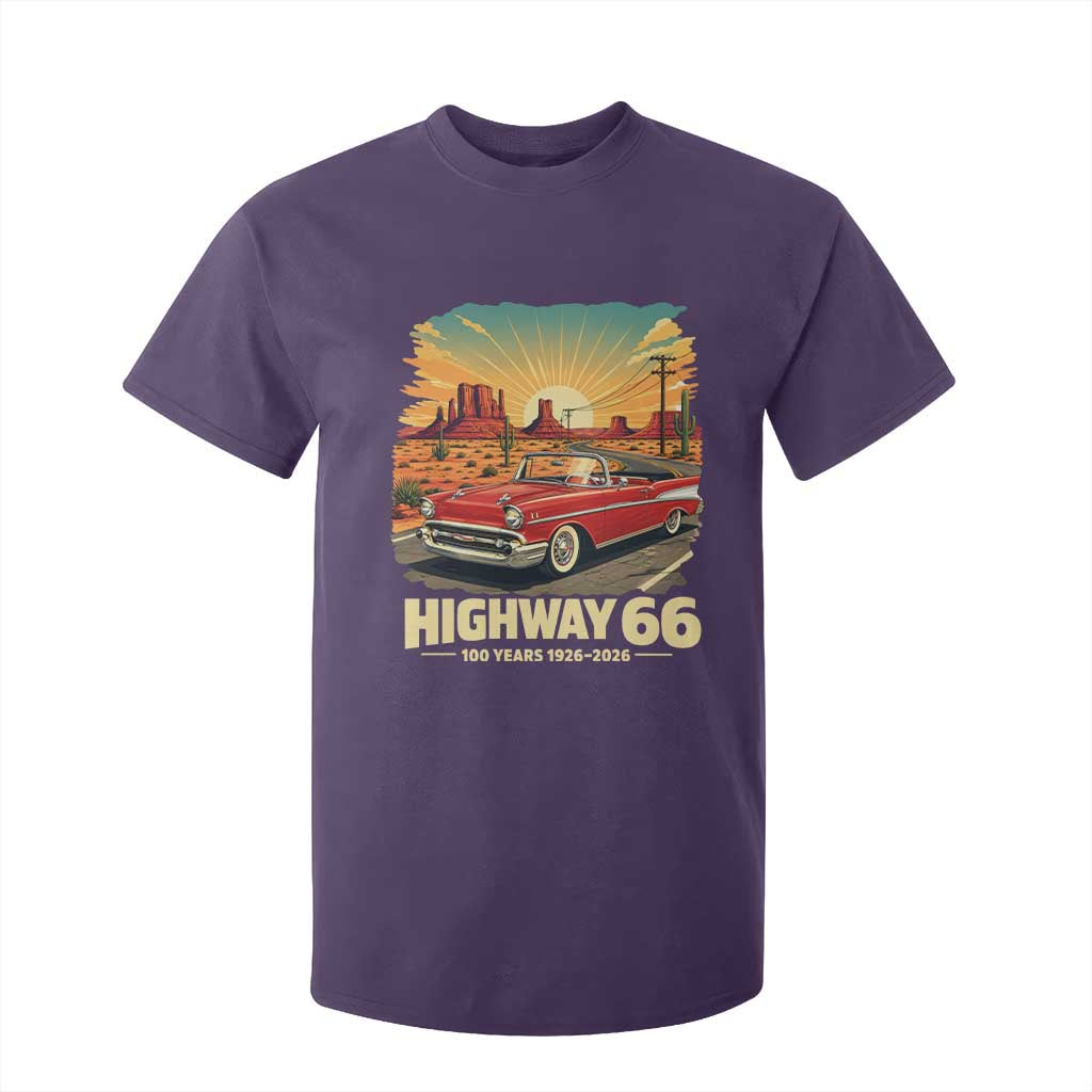 Vintage Route Highway 66 100th Anniversary Souvenir T Shirt For Kid TS14 Purple Print Your Wear