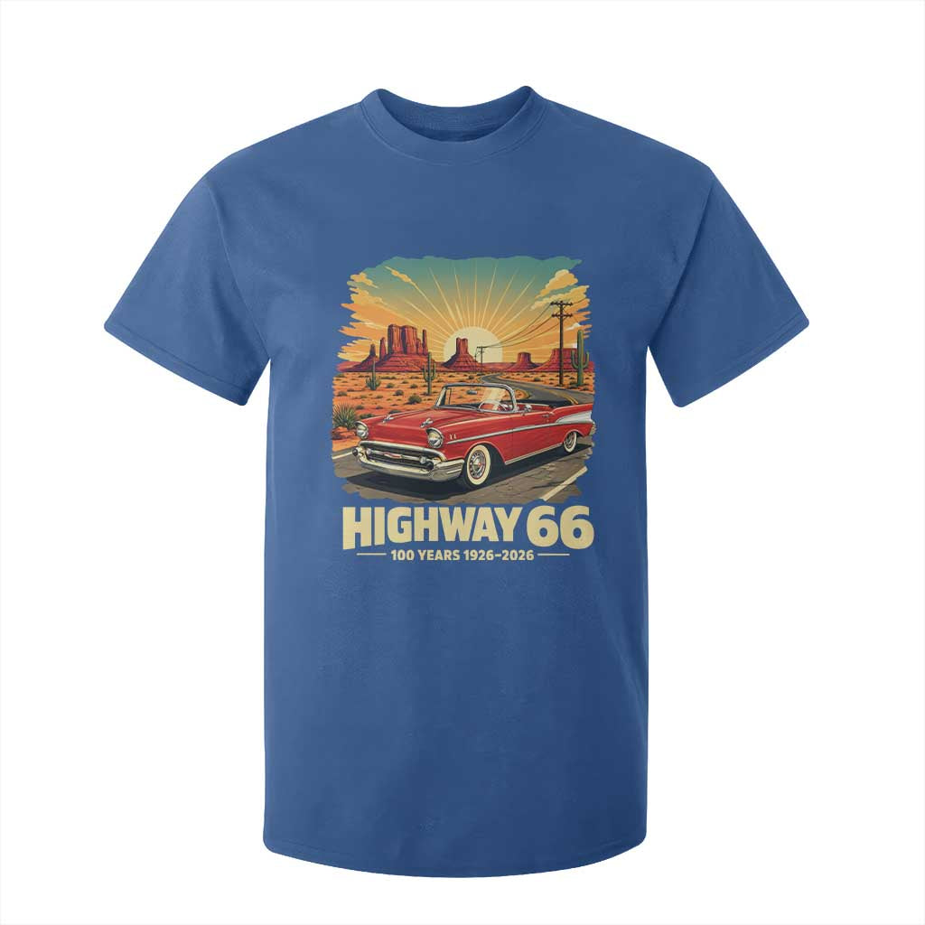 Vintage Route Highway 66 100th Anniversary Souvenir T Shirt For Kid TS14 Royal Blue Print Your Wear
