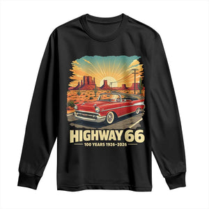 Vintage Route Highway 66 100th Anniversary Souvenir Long Sleeve Shirt TS14 Black Print Your Wear