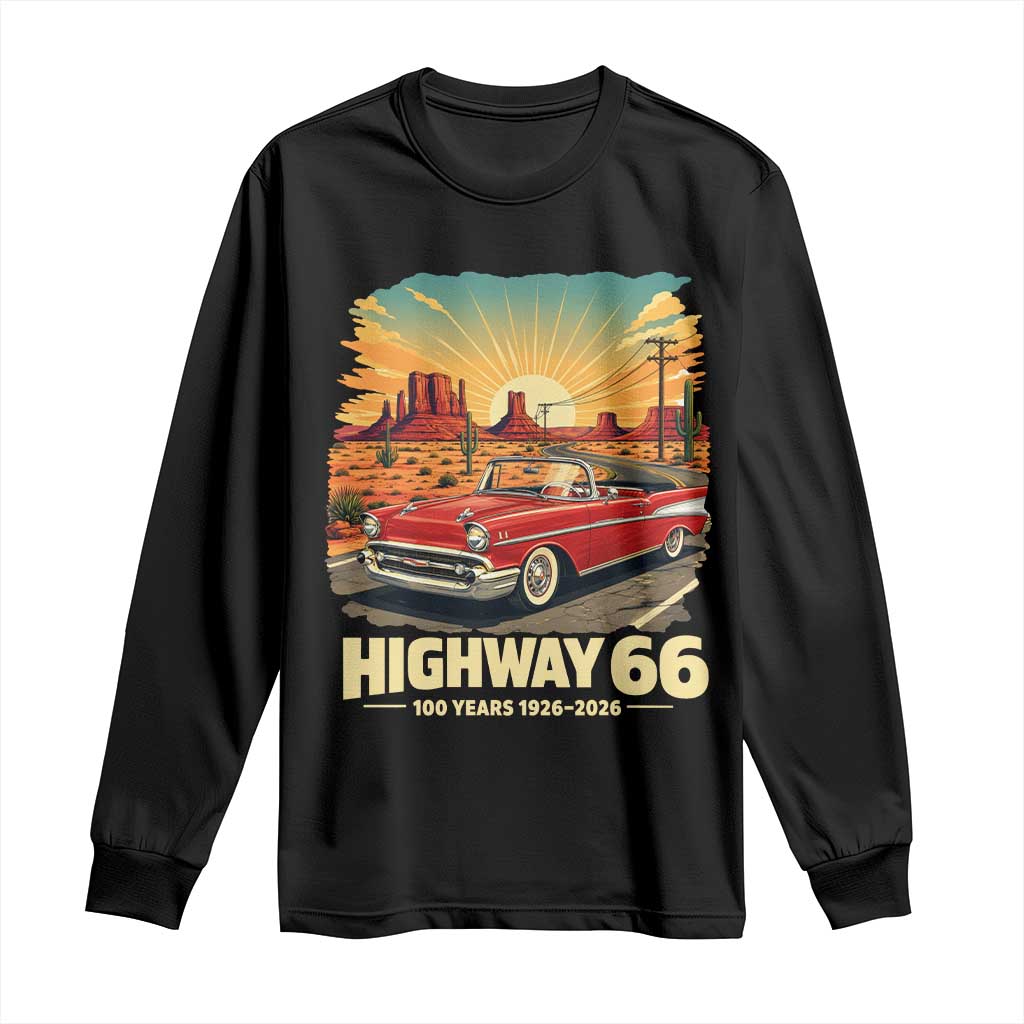Vintage Route Highway 66 100th Anniversary Souvenir Long Sleeve Shirt TS14 Black Print Your Wear