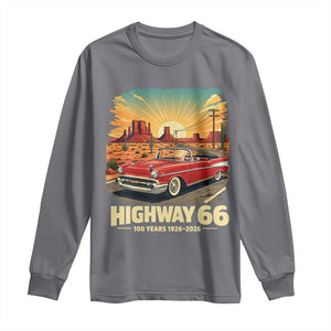 Vintage Route Highway 66 100th Anniversary Souvenir Long Sleeve Shirt TS14 Charcoal Print Your Wear