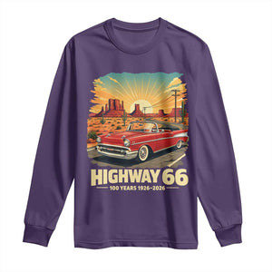 Vintage Route Highway 66 100th Anniversary Souvenir Long Sleeve Shirt TS14 Purple Print Your Wear