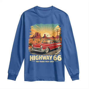 Vintage Route Highway 66 100th Anniversary Souvenir Long Sleeve Shirt TS14 Royal Blue Print Your Wear