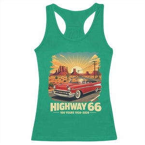 Vintage Route Highway 66 100th Anniversary Souvenir Racerback Tank Top TS14 Irish Green Print Your Wear