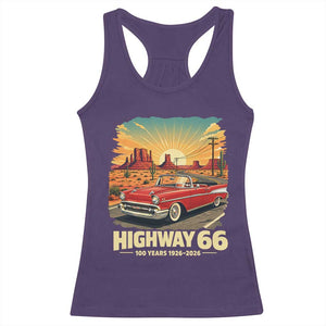 Vintage Route Highway 66 100th Anniversary Souvenir Racerback Tank Top TS14 Purple Print Your Wear