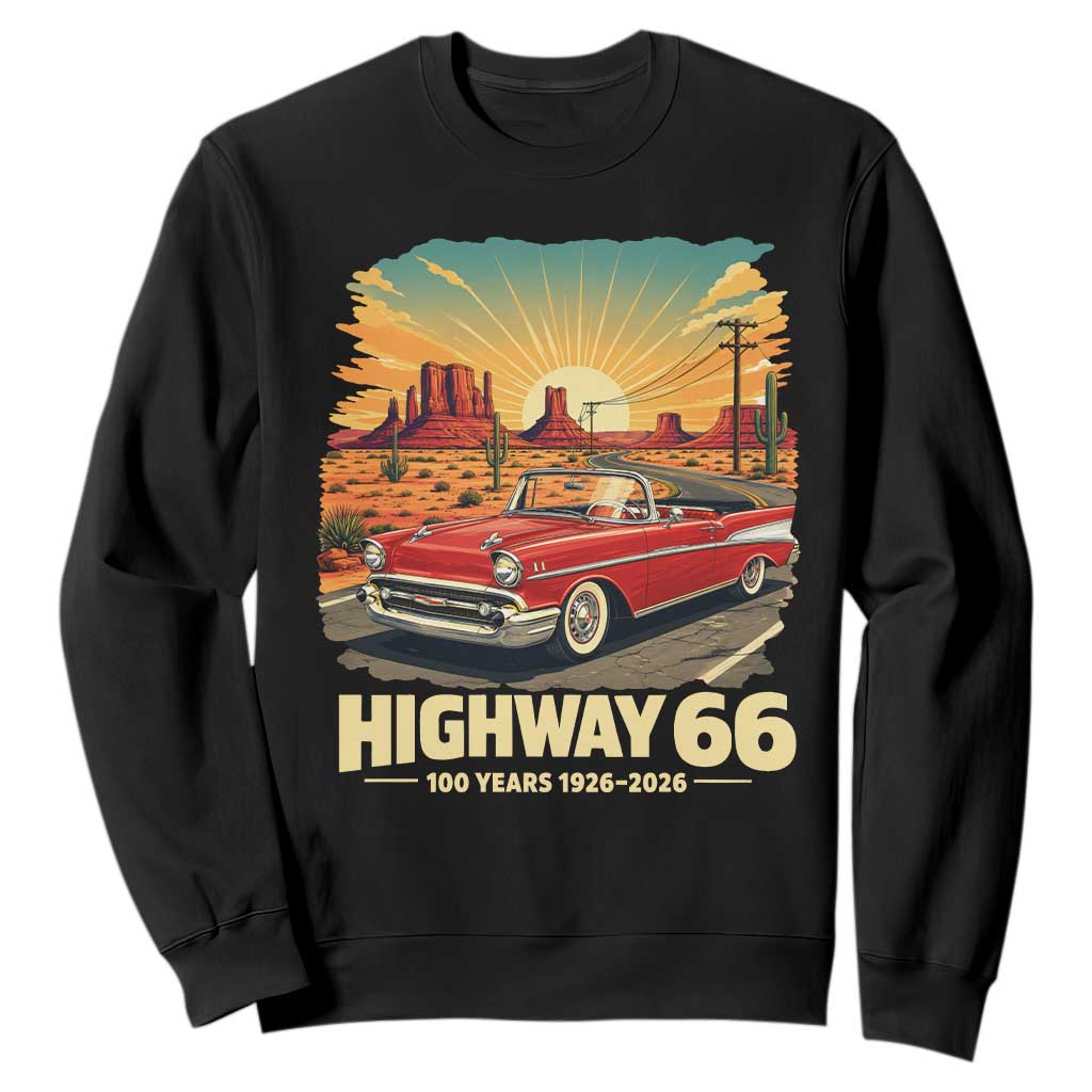 Vintage Route Highway 66 100th Anniversary Souvenir Sweatshirt TS14 Black Print Your Wear