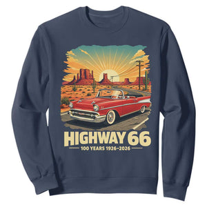 Vintage Route Highway 66 100th Anniversary Souvenir Sweatshirt TS14 Navy Print Your Wear