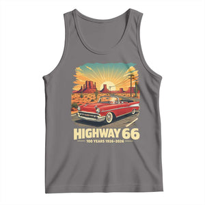 Vintage Route Highway 66 100th Anniversary Souvenir Tank Top TS14 Deep Heather Print Your Wear