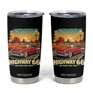 Vintage Route Highway 66 100th Anniversary Souvenir Tumbler Cup TS14 Black Print Your Wear