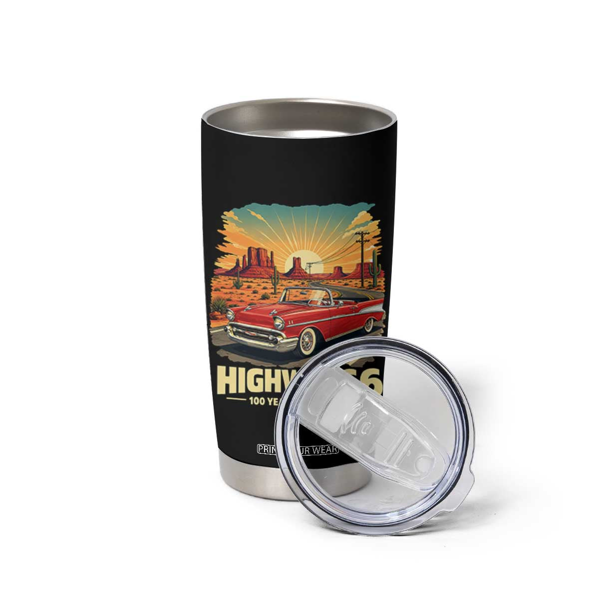 Vintage Route Highway 66 100th Anniversary Souvenir Tumbler Cup TS14 Print Your Wear