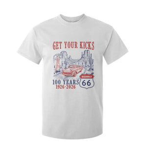 Route Highway 66 Get Your Kicks Centennial Road Trip 1926-2026 T Shirt For Kid TS14 White Print Your Wear