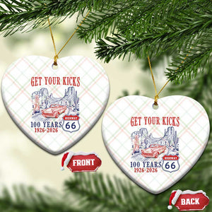 Route Highway 66 Get Your Kicks Centennial Road Trip 1926-2026 Ceramic Ornament TS14 Print Your Wear