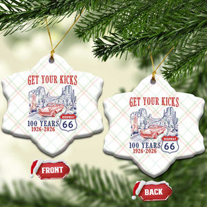 Route Highway 66 Get Your Kicks Centennial Road Trip 1926-2026 Ceramic Ornament TS14 Print Your Wear