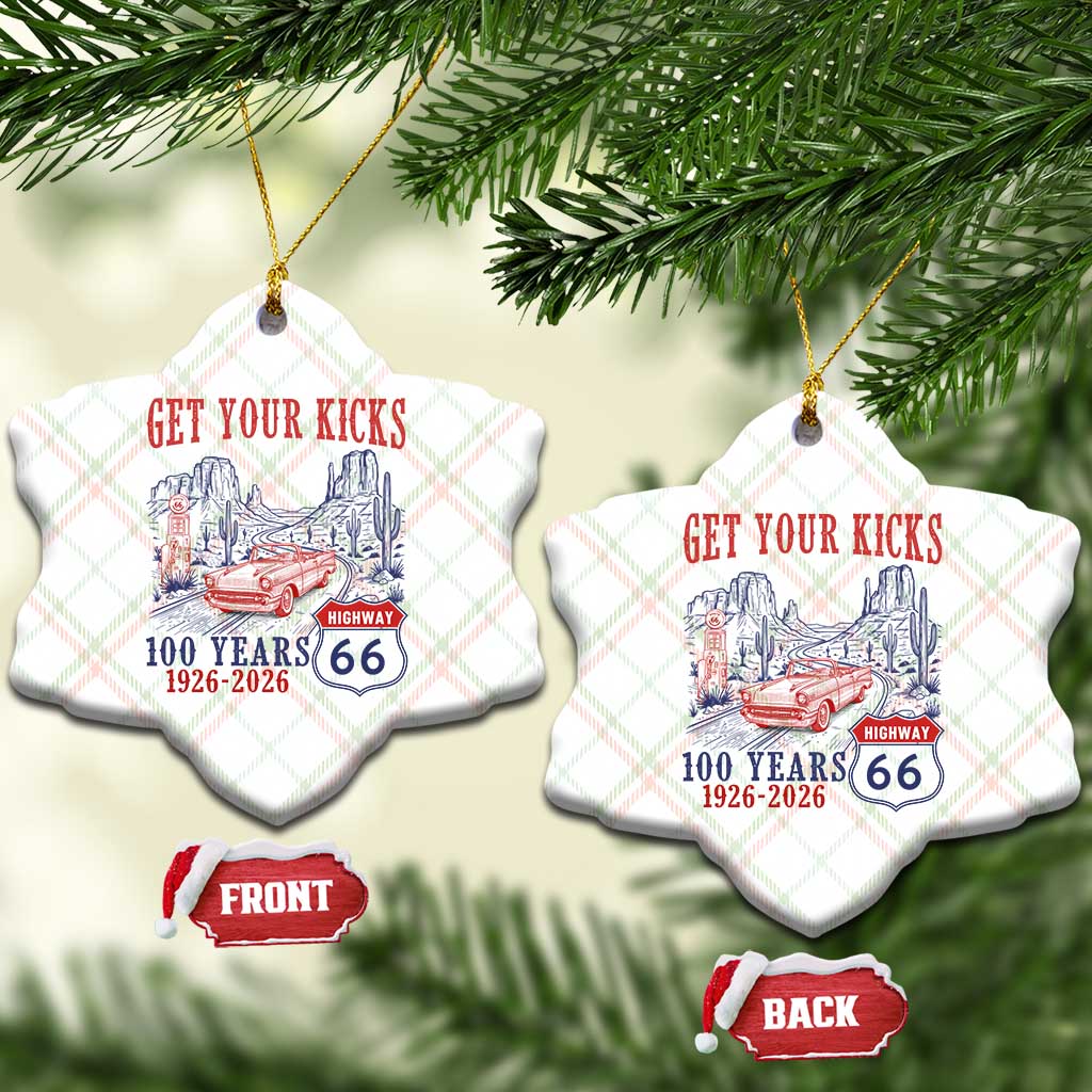 Route Highway 66 Get Your Kicks Centennial Road Trip 1926-2026 Ceramic Ornament TS14 Print Your Wear