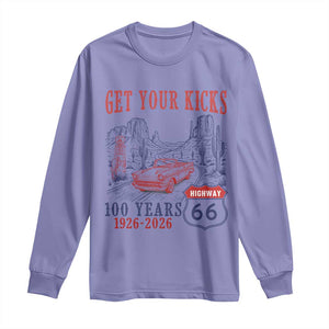 Route Highway 66 Get Your Kicks Centennial Road Trip 1926-2026 Long Sleeve Shirt TS14 Violet Print Your Wear